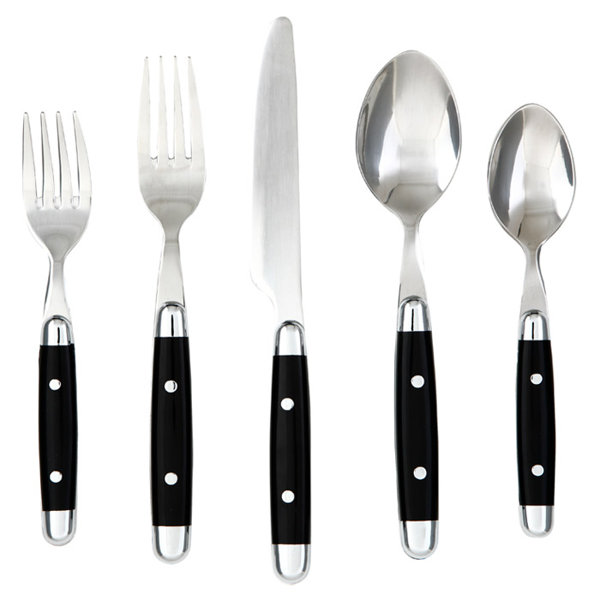 Cambridge 20Piece Jubilee Flatware Set in Black Perigold